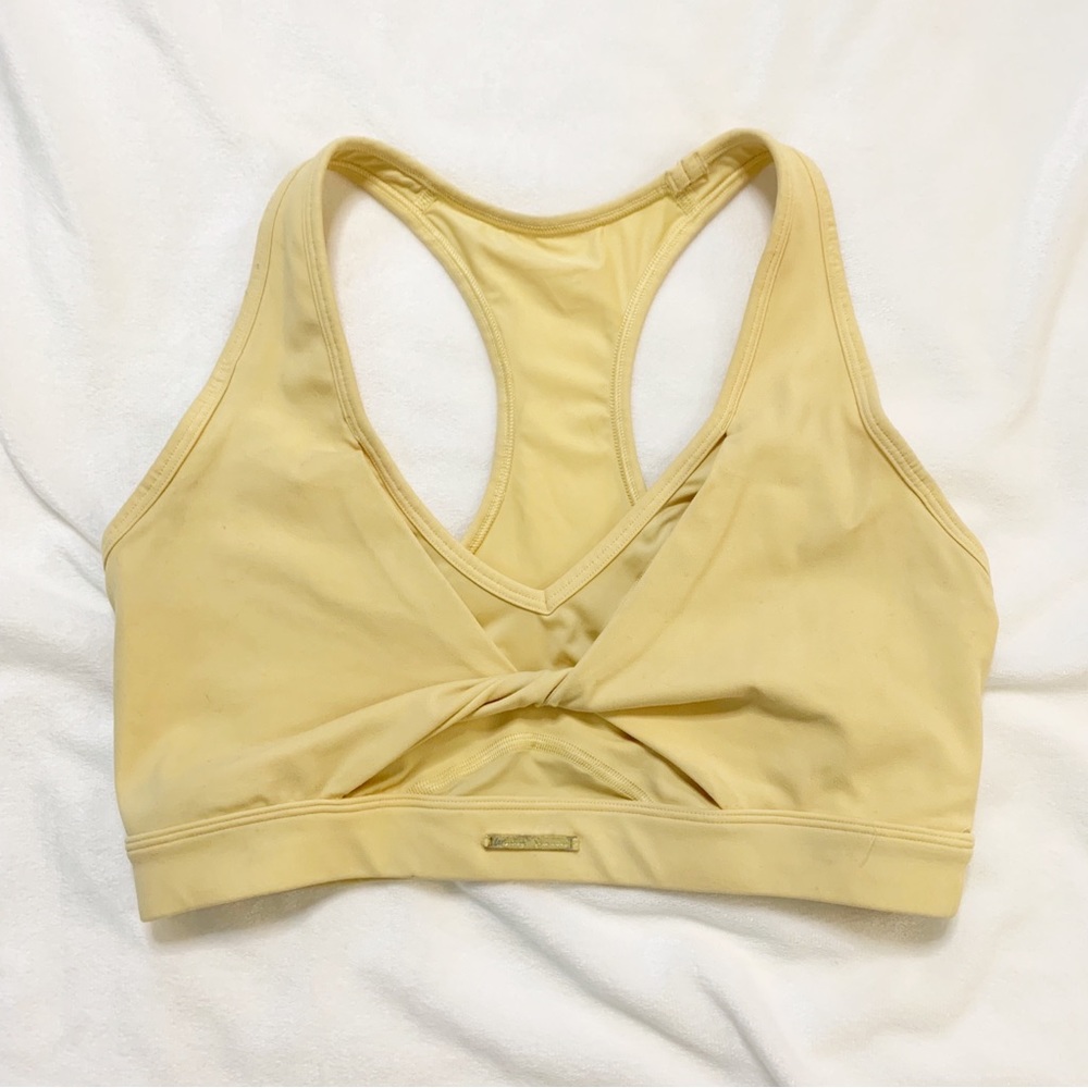 Gymshark Whitney Simmons Yellow Mesh Sports Bra Size Small